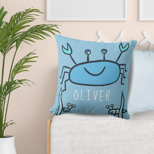 Cute Blue Crab Sea Animal Boy Name  Cushion