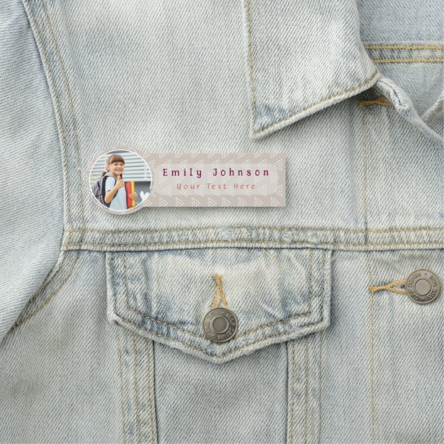 Cute Blue Custom Kid Name & Photo  Tag (In Situ)