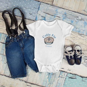 Cute Blue Cutie Pie Baby Boy Baby Bodysuit