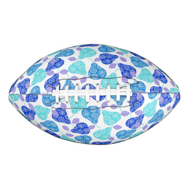 Cute blue decorative pears pattern football (Front)