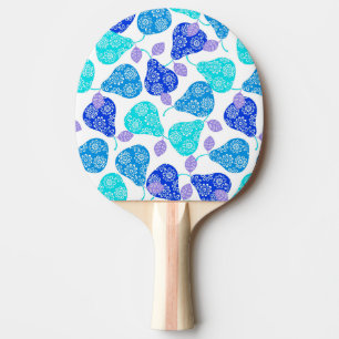 Cute blue' decorative pears pattern ping pong paddle