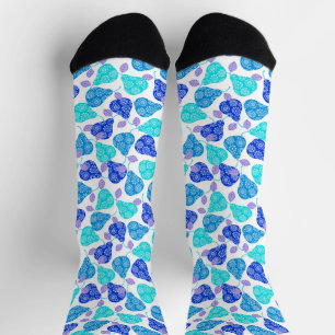 Cute blue decorative pears pattern socks