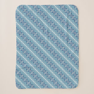 Cute blue decorative ukrainian patterns design sherpa blanket