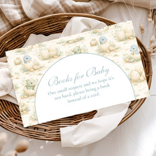 Cute Blue Dino Nursery Books for Baby  Enclosure Card