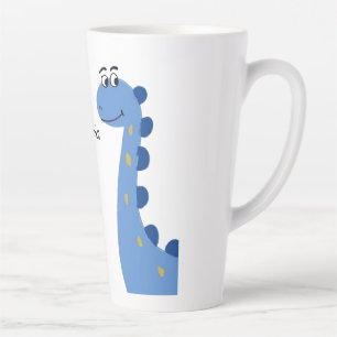 Cute Blue Dinosaur - Custom Name Sophia Latte Mug