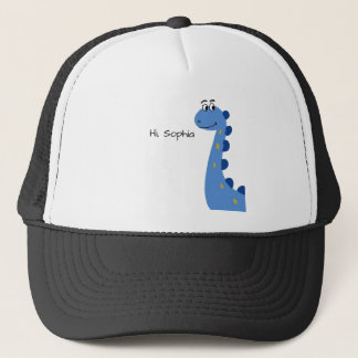 Cute Blue Dinosaur - Custom Name Sophia Trucker Hat