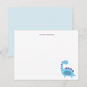 Cute blue Dinosaur Kids thank you Card