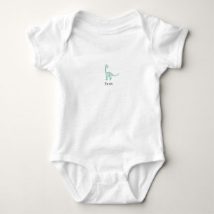 Cute Blue Dinosaur Mesozoic Dino Romper Baby Bodysuit