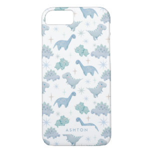 Cute Blue Dinosaur Pattern Boys iPhone 8/7 Case