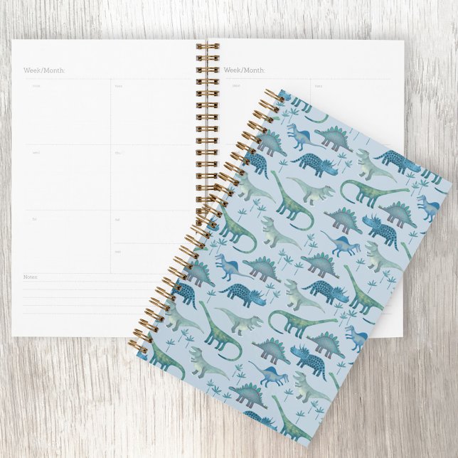 Cute Blue Dinosaur Pattern Planner (Creator Uploaded)