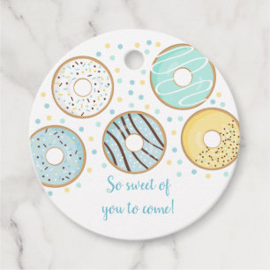 Cute Blue Doughnut Baby Sprinkle Favour Tags