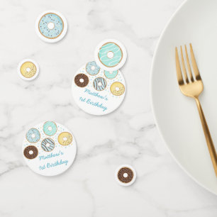 Cute Blue Doughnut Birthday Confetti
