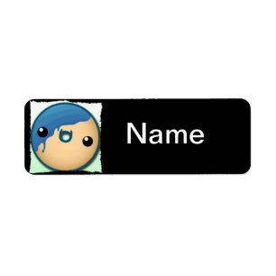 Cute Blue Doughnut Return Address Label