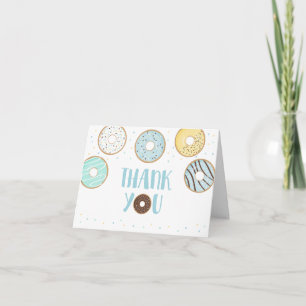 Cute Blue Doughnut Thank You Card