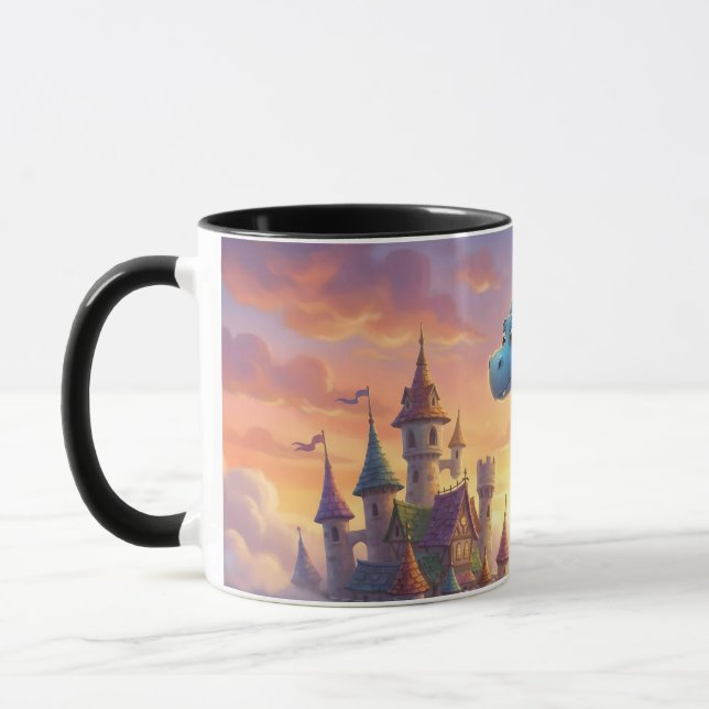 Cute Blue Dragon Fantasy Coffee Mug  (Left)