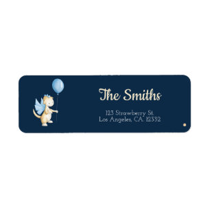 Cute Blue Dragon Return Address Label