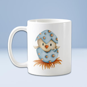Cute Blue Egg Chick Coffee Mug