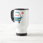 Cute Blue Electric Car Personalised Travel Mug (Front Left)