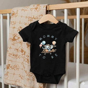 Cute Blue Elephant Baby Shower Mommy Bodysuit