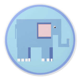 Cute blue elephant ceramic knob