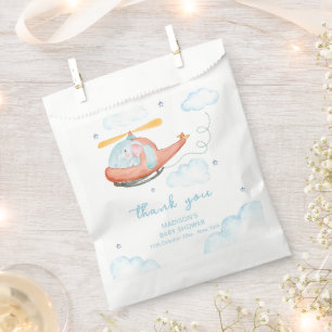 Cute Blue Elephant Helicopter Airplane Baby Shower Favour Bag
