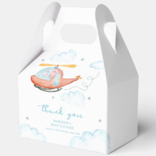 Cute Blue Elephant Helicopter Baby Shower Favour Box