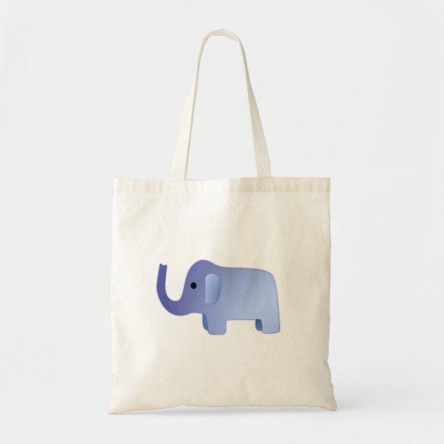 Cute Blue Elephant Tote Bag (Front)