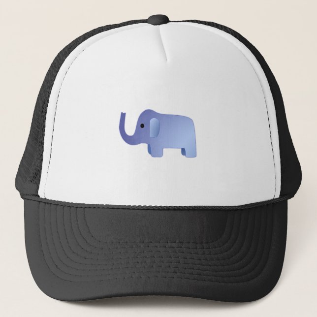 Cute Blue Elephant Trucker Hat (Front)