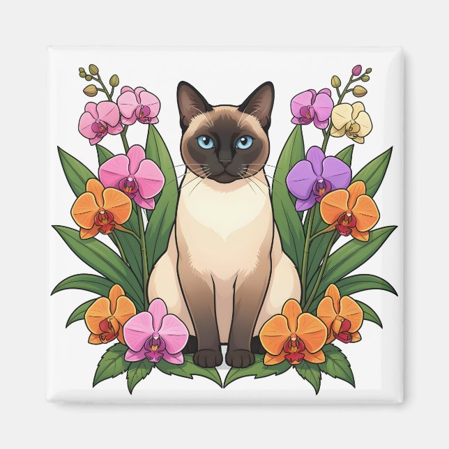 cute blue eyed siamese cat magnet (Front)