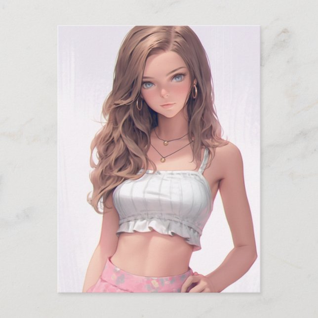 Cute Blue Eyed Woman Postcard (Front)