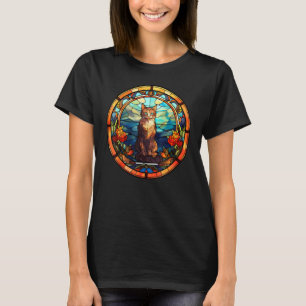 Cute Blue Eyes Stained glass Cat T-Shirt