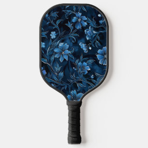 Cute Blue Floral Exercise Pickleball Paddle