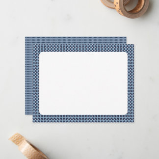 Cute Blue Floral Patterned Blank Note Card