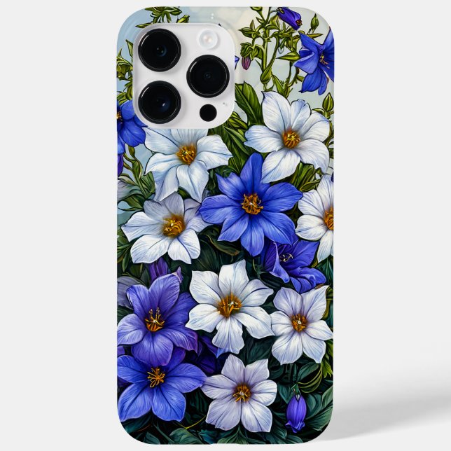 Cute blue flowers Case-Mate iPhone case (Back)