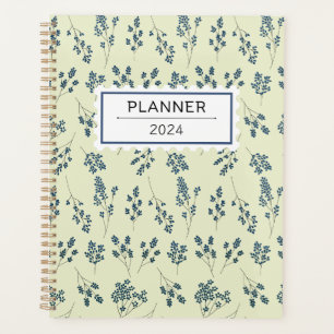 Cute Blue Flowers Pattern Planner
