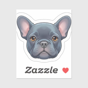 Cute Blue French Bulldog Puppy Face Design