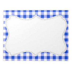 Cute Blue Gingham; Chequered Notepad