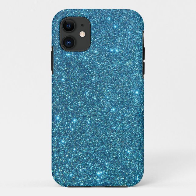 Cute Blue Glitter Sparkles Case-Mate iPhone Case (Back)