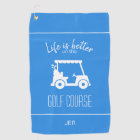 Cute Blue Golf Cart Golfer Golf Course Quote