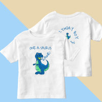 Cute Blue Green Dinosaur First Birthday