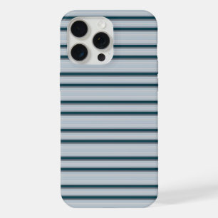 Cute blue grey stripes iPhone 15 pro max case