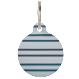 Cute blue grey stripes pet tag