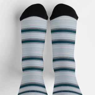 Cute blue grey stripes socks