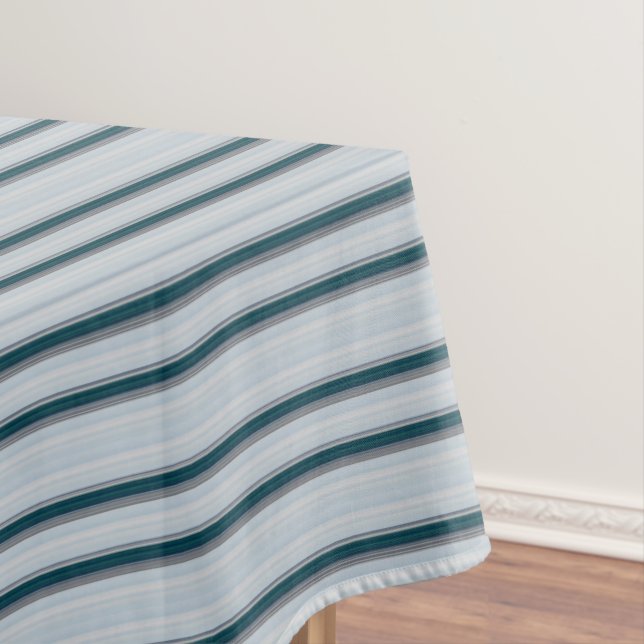 Cute blue grey stripes  tablecloth (In Situ)