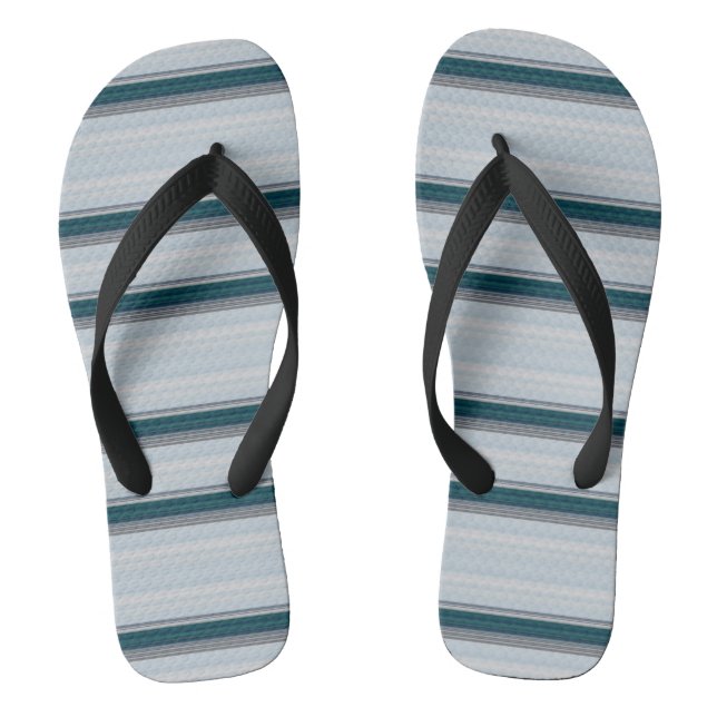 Cute blue grey stripes  thongs (Footbed)