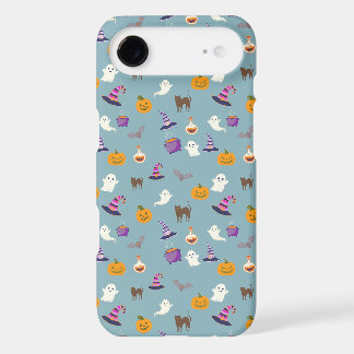 Cute blue Halloween Seamless Pattern - Spooky