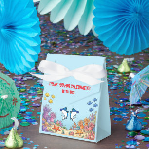 Cute Blue Hammerhead Shark Ocean Birthday Favour Box