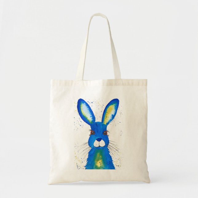 Cute Blue hare Tote Bag (Front)