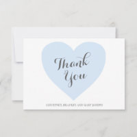 Cute Blue Heart Boy Baby Shower