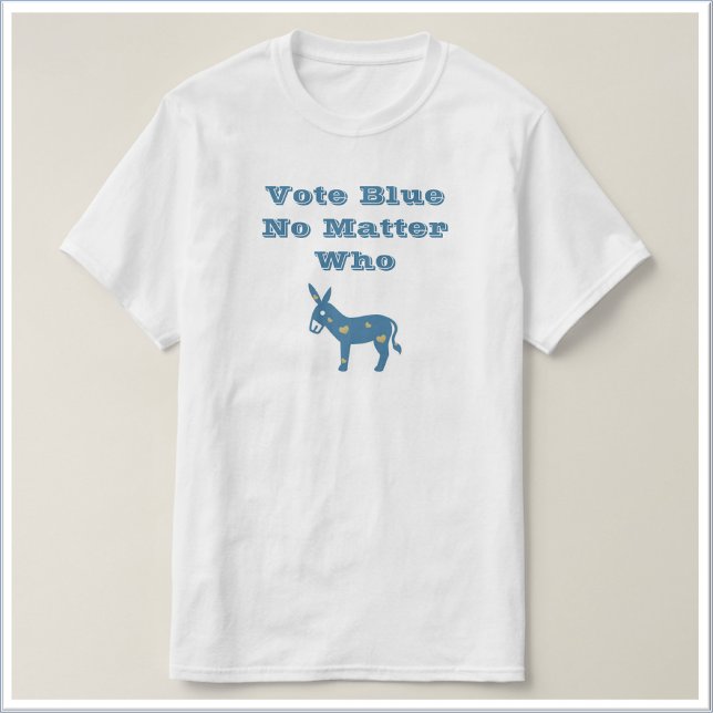 Cute Blue Heart Donkey VOTE BLUE T-Shirt (Creator Uploaded)